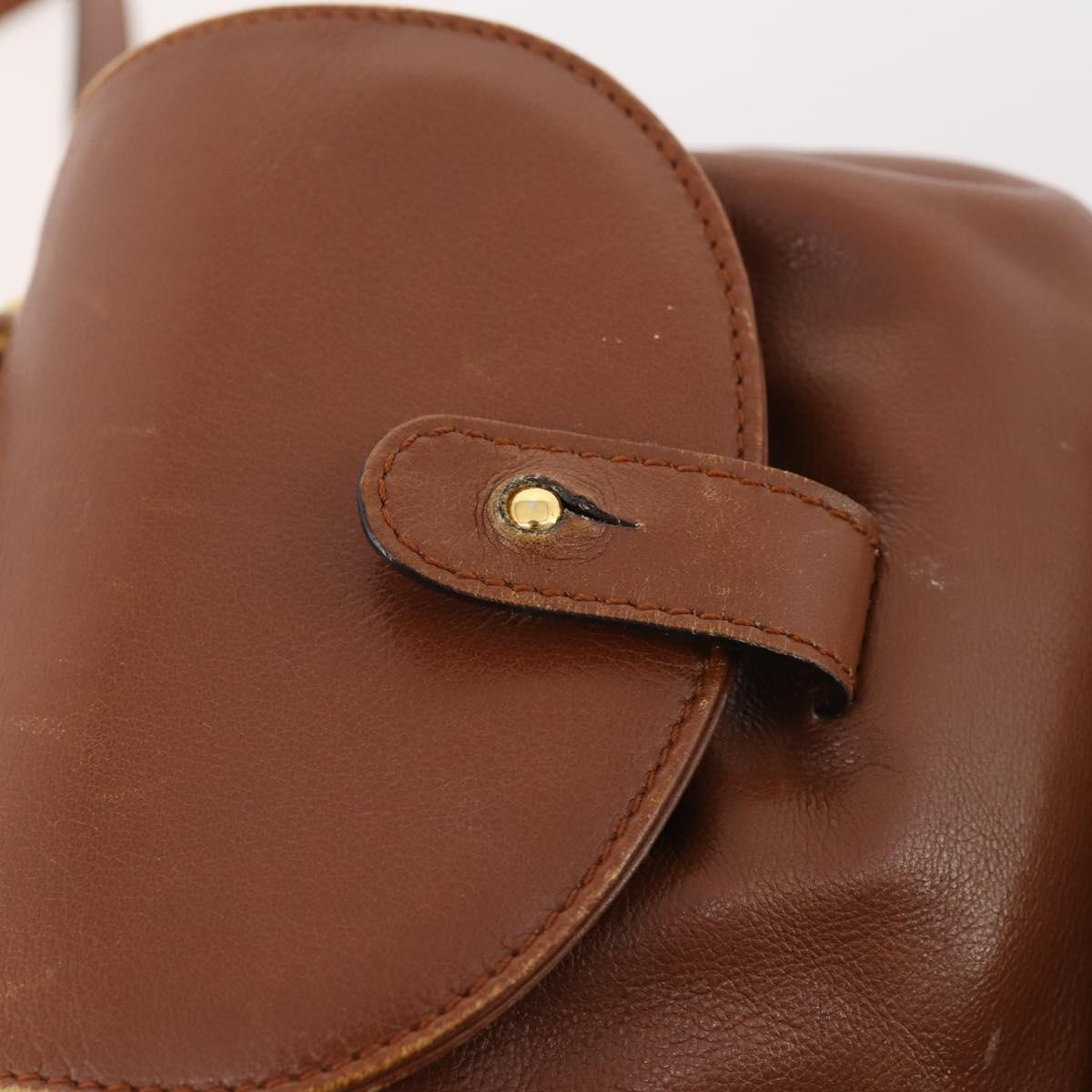 GUCCI Bamboo Backpack Leather Brown Gold 003 1705 0030 Auth BA10744