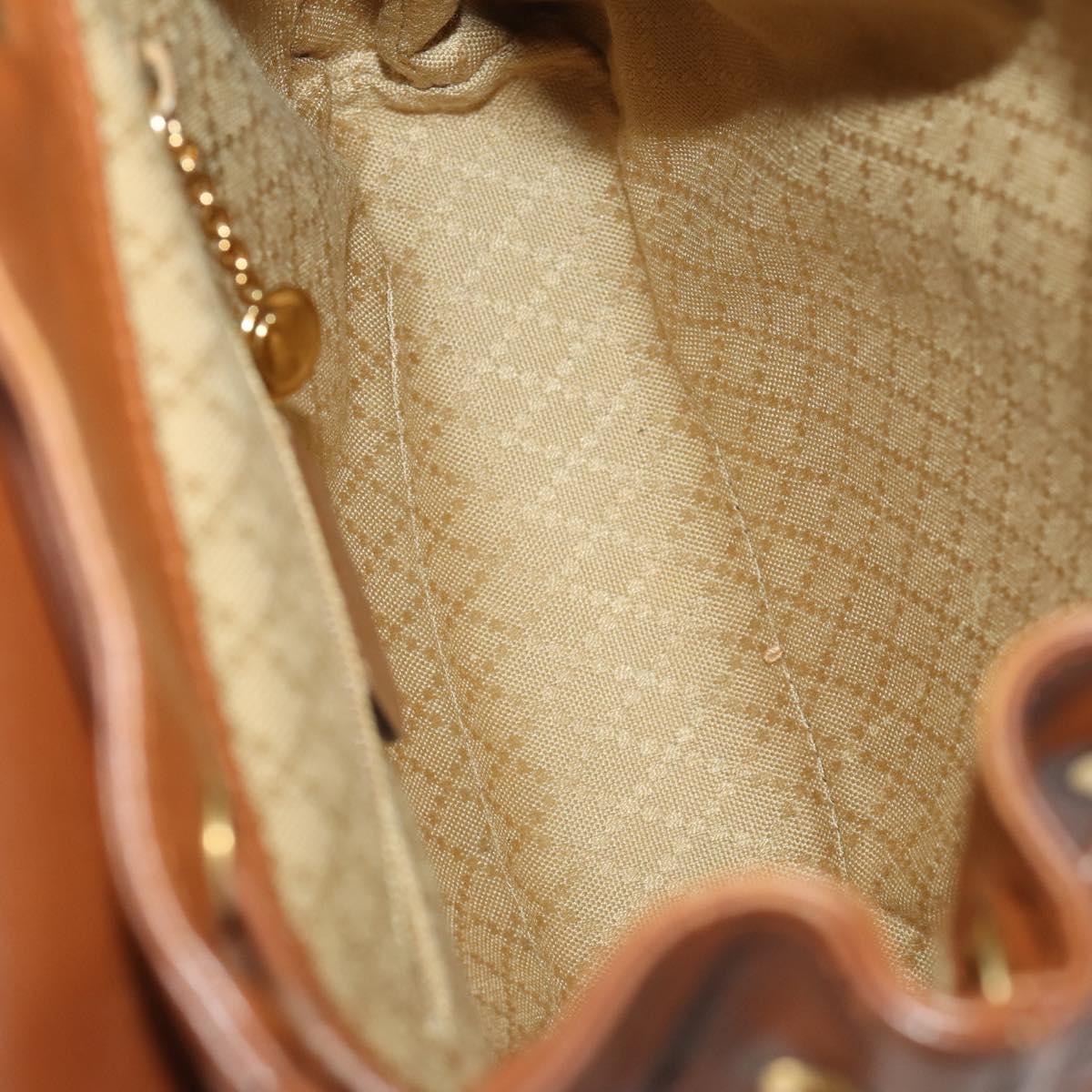 GUCCI Bamboo Backpack Leather Brown Gold 003 1705 0030 Auth BA10744