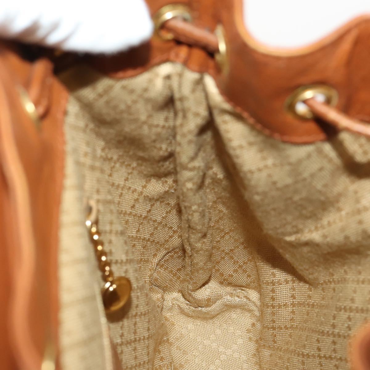 GUCCI Bamboo Backpack Leather Brown Gold 003 1705 0030 Auth BA10744