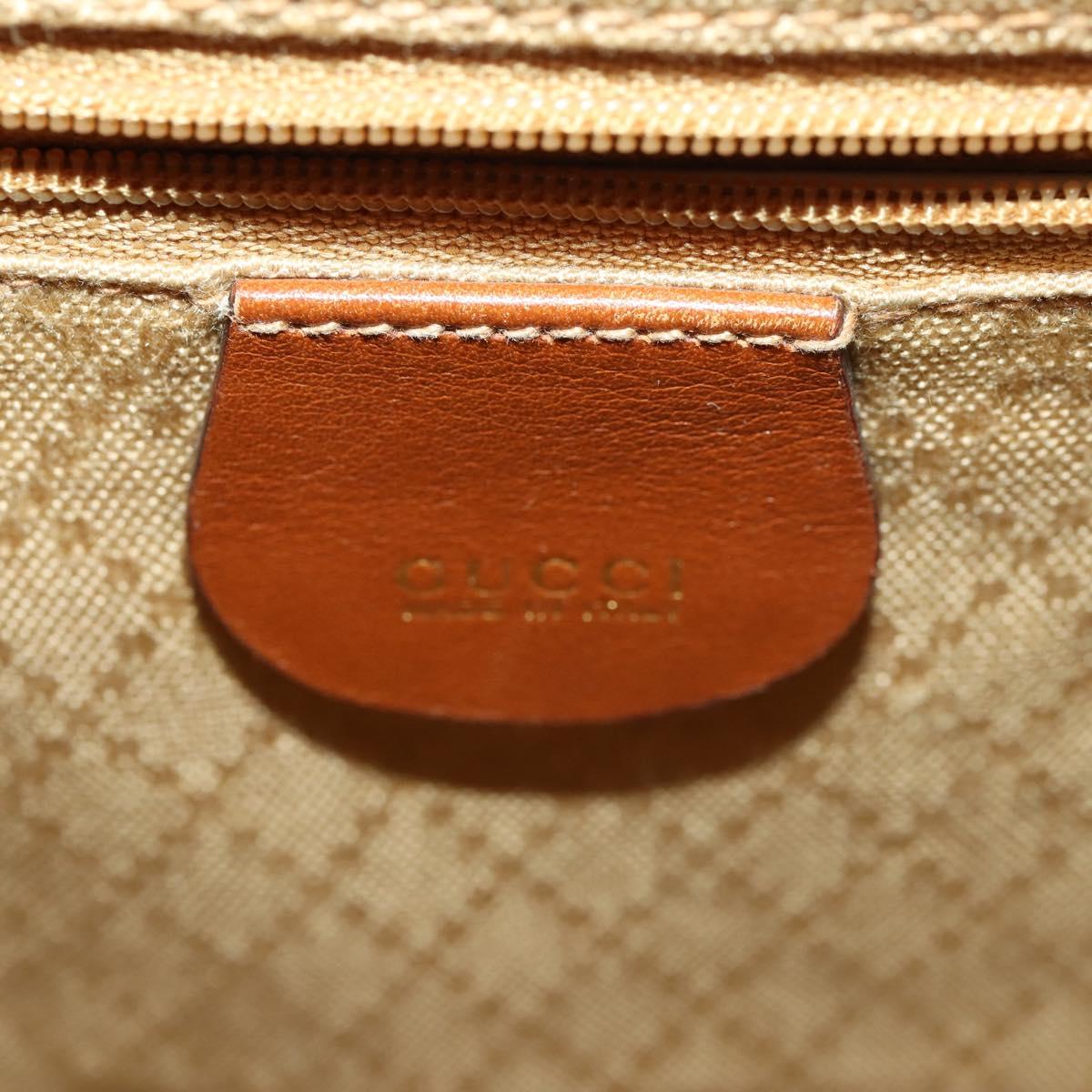 GUCCI Bamboo Backpack Leather Brown Gold 003 1705 0030 Auth BA10744