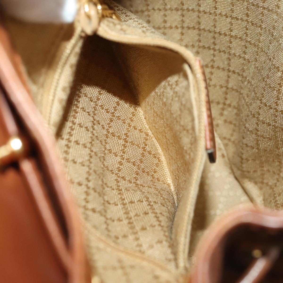 GUCCI Bamboo Backpack Leather Brown Gold 003 1705 0030 Auth BA10744