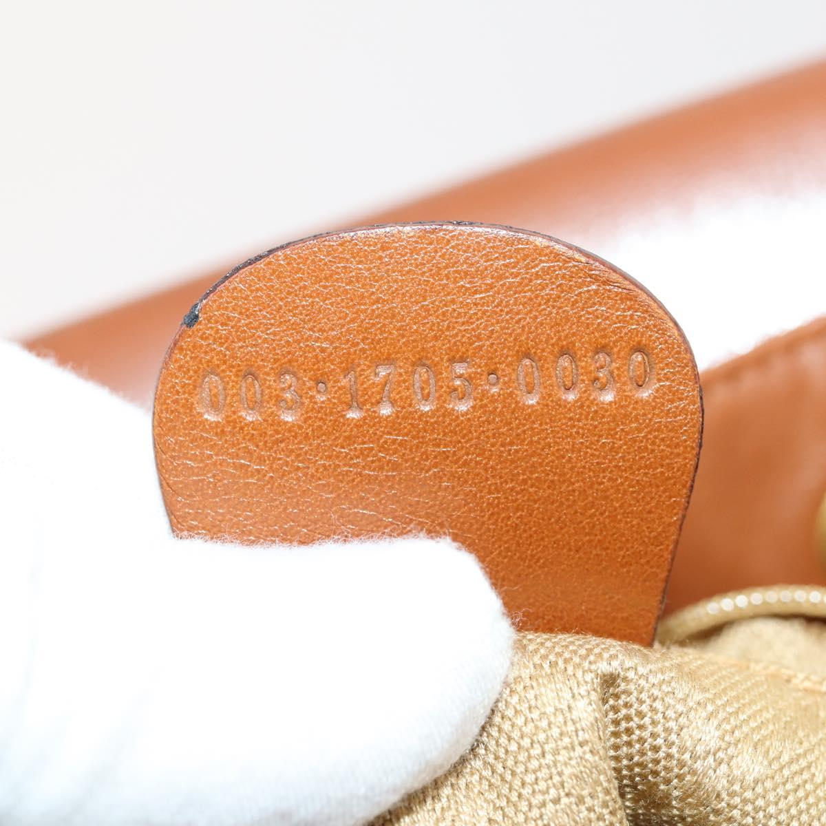 GUCCI Bamboo Backpack Leather Brown Gold 003 1705 0030 Auth BA10744