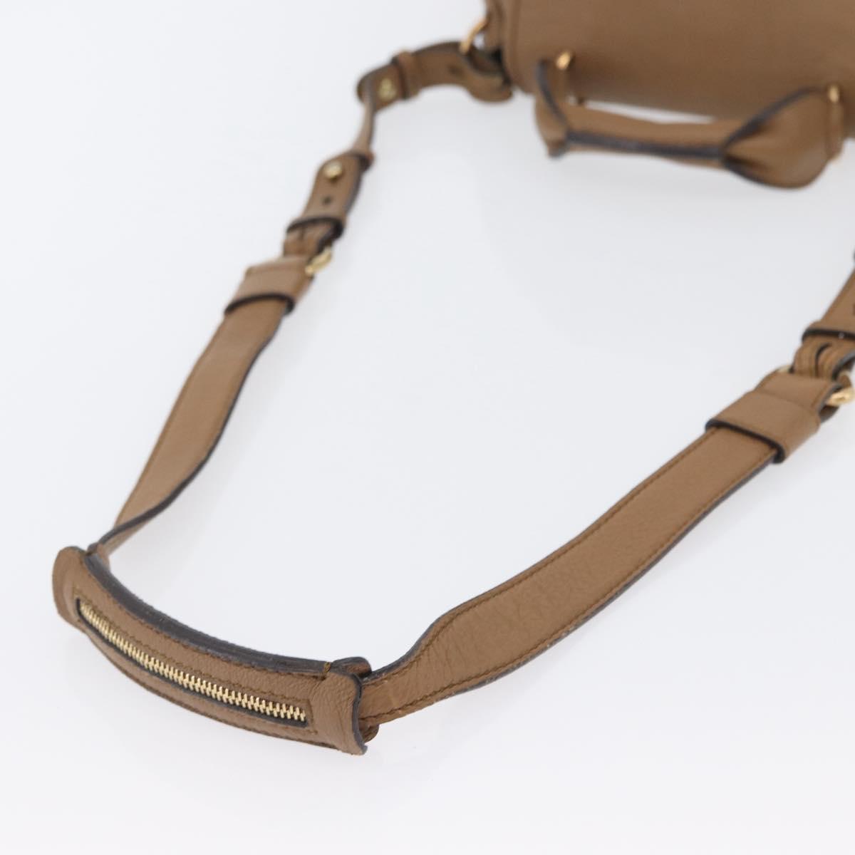 Chloe Elise Hand Bag Leather 2way Brown Gold Auth BA10748