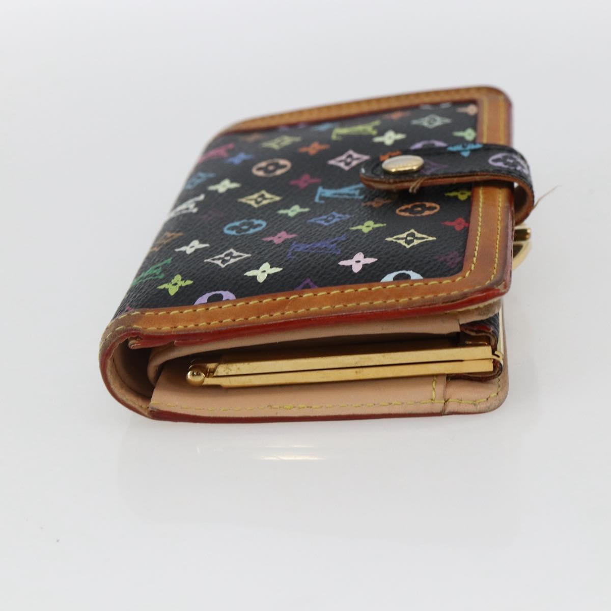 LOUIS VUITTON Multicolor Portefeuille Viennois Wallet Black M92988 Auth BA10757