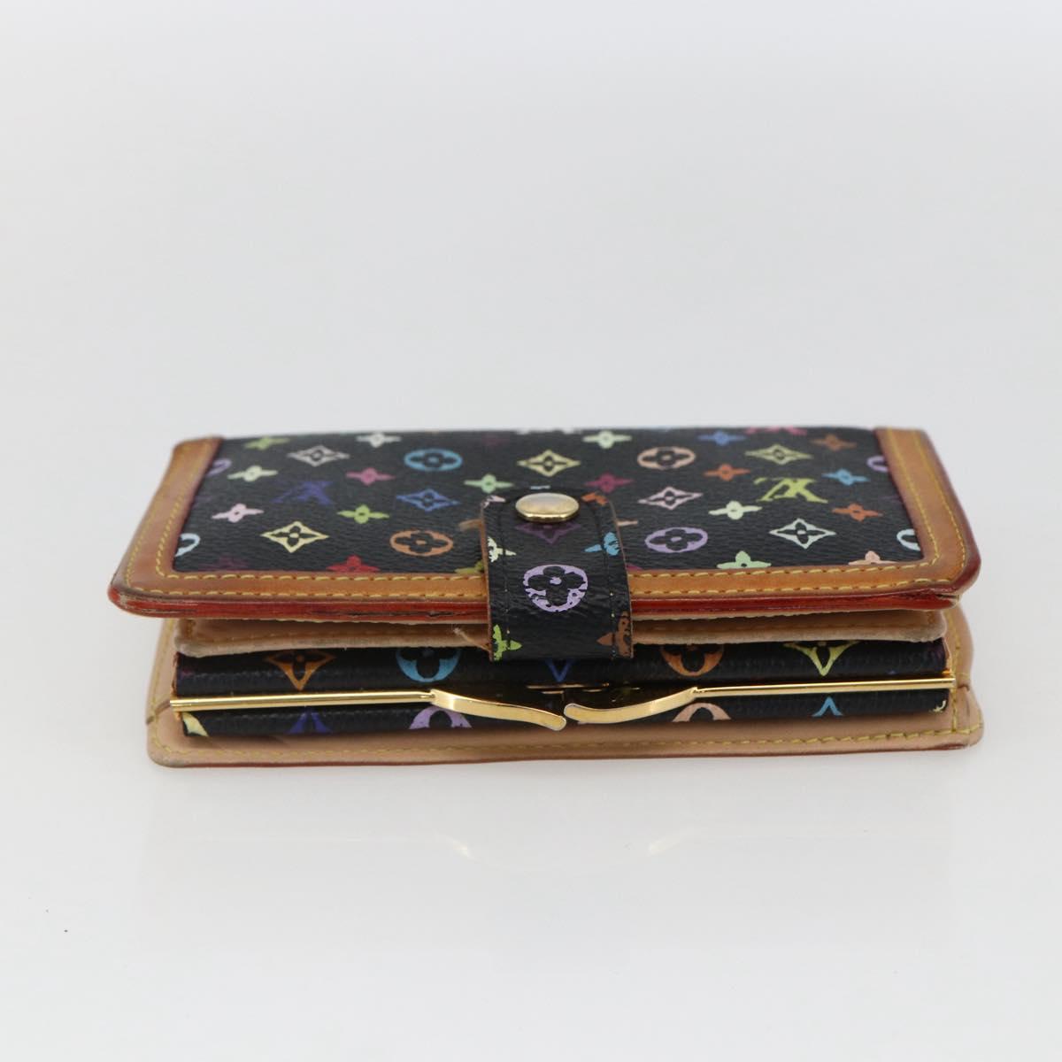LOUIS VUITTON Multicolor Portefeuille Viennois Wallet Black M92988 Auth BA10757
