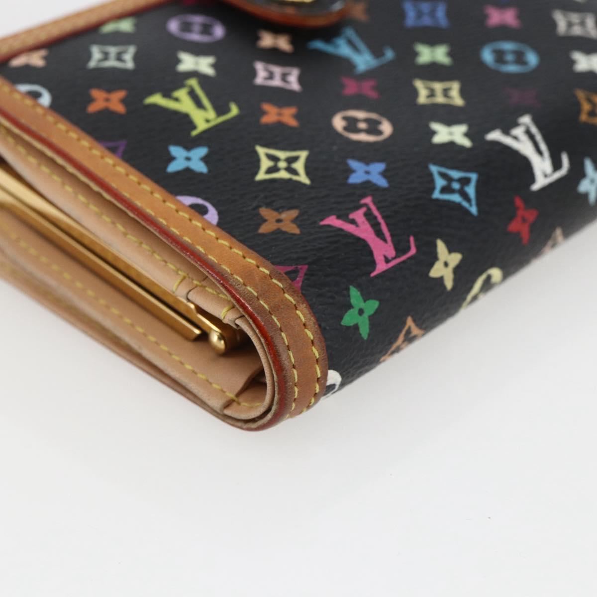 LOUIS VUITTON Multicolor Portefeuille Viennois Wallet Black M92988 Auth BA10757