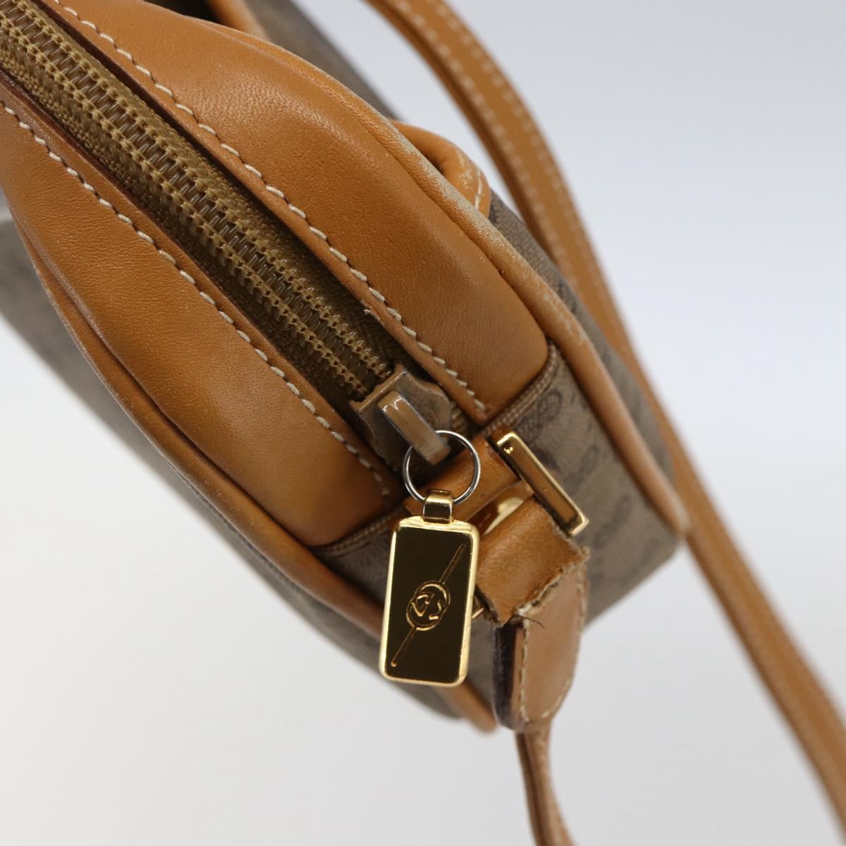 GUCCI Micro GG Supreme Shoulder Bag PVC Beige Gold Auth BA10759