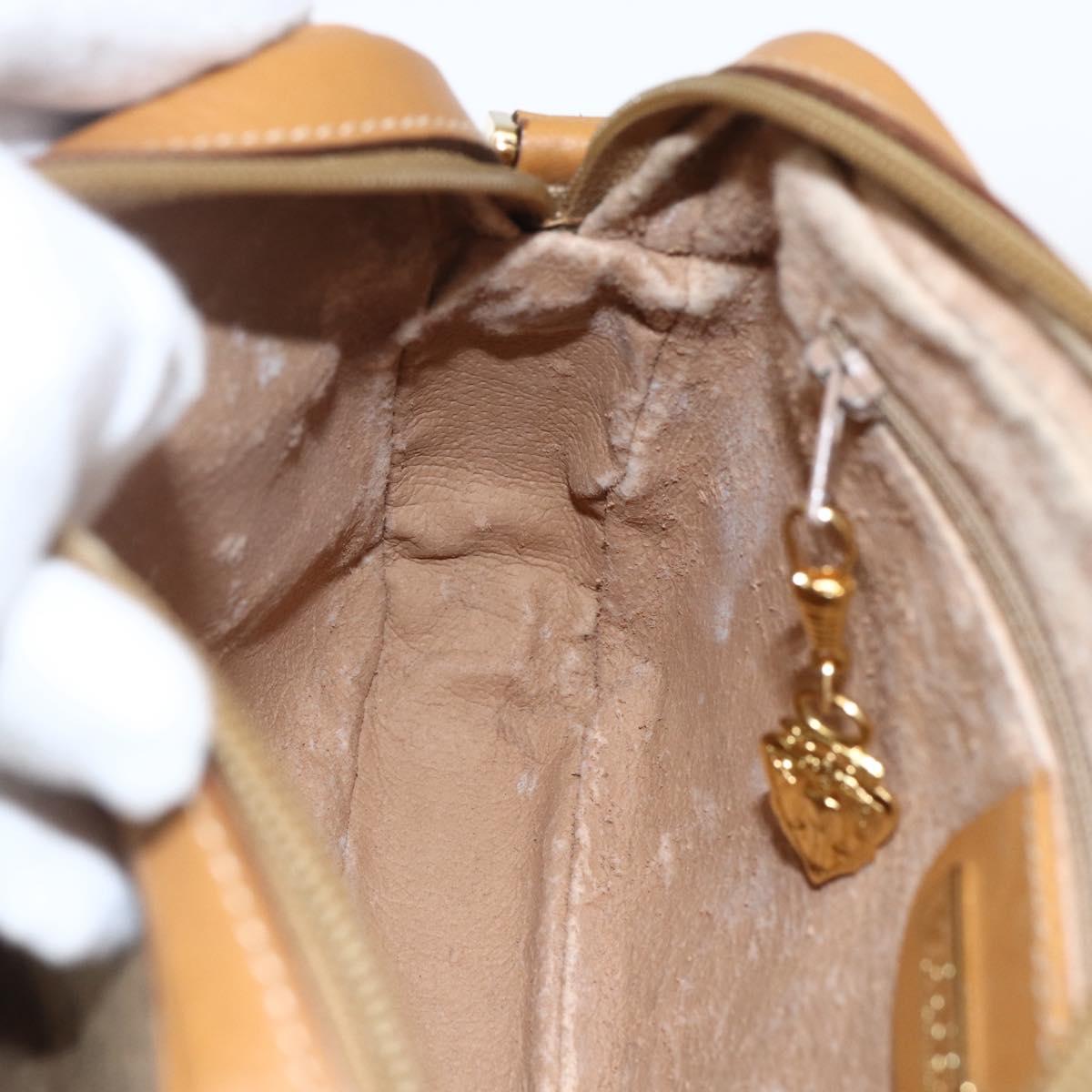 GUCCI Micro GG Supreme Shoulder Bag PVC Beige Gold Auth BA10759