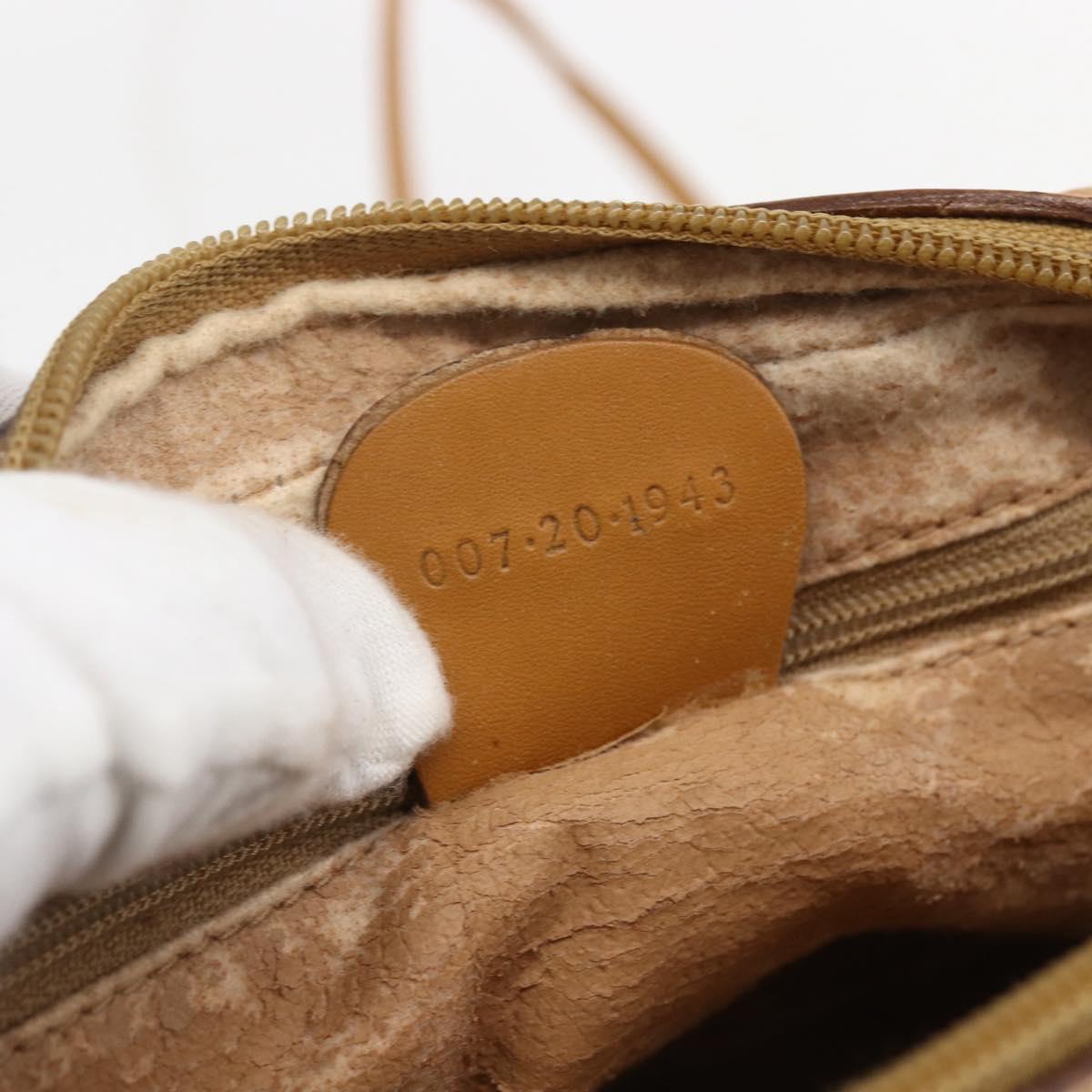 GUCCI Micro GG Supreme Shoulder Bag PVC Beige Gold Auth BA10759