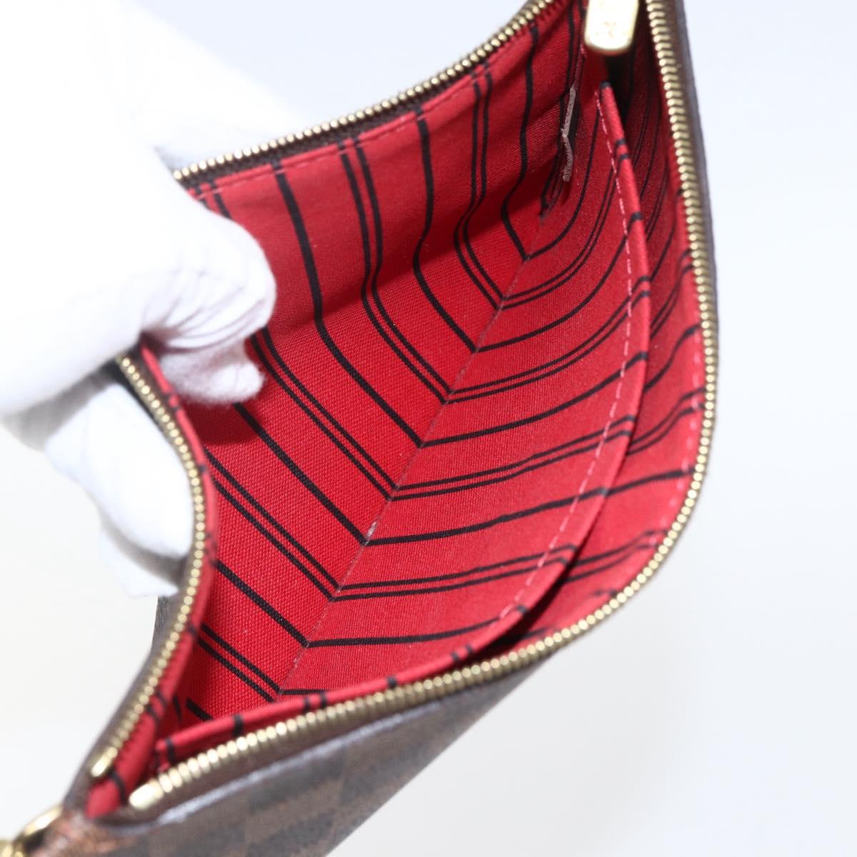 LOUIS VUITTON Damier Ebene Neverfull MM Pouch LV Auth BA10773