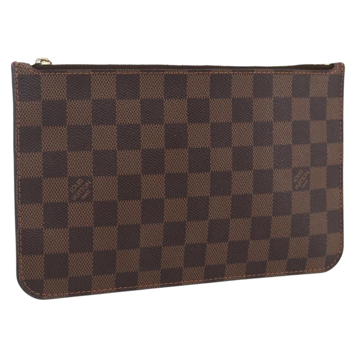 LOUIS VUITTON Damier Ebene Neverfull MM Pouch LV Auth BA10773