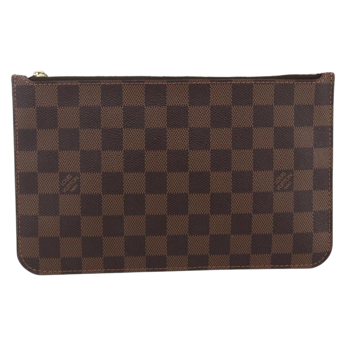 LOUIS VUITTON Damier Ebene Neverfull MM Pouch LV Auth BA10773
