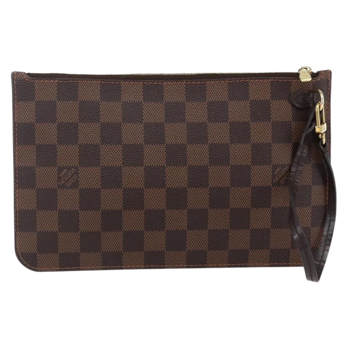 LOUIS VUITTON Damier Ebene Neverfull MM Pouch LV Auth BA10773
