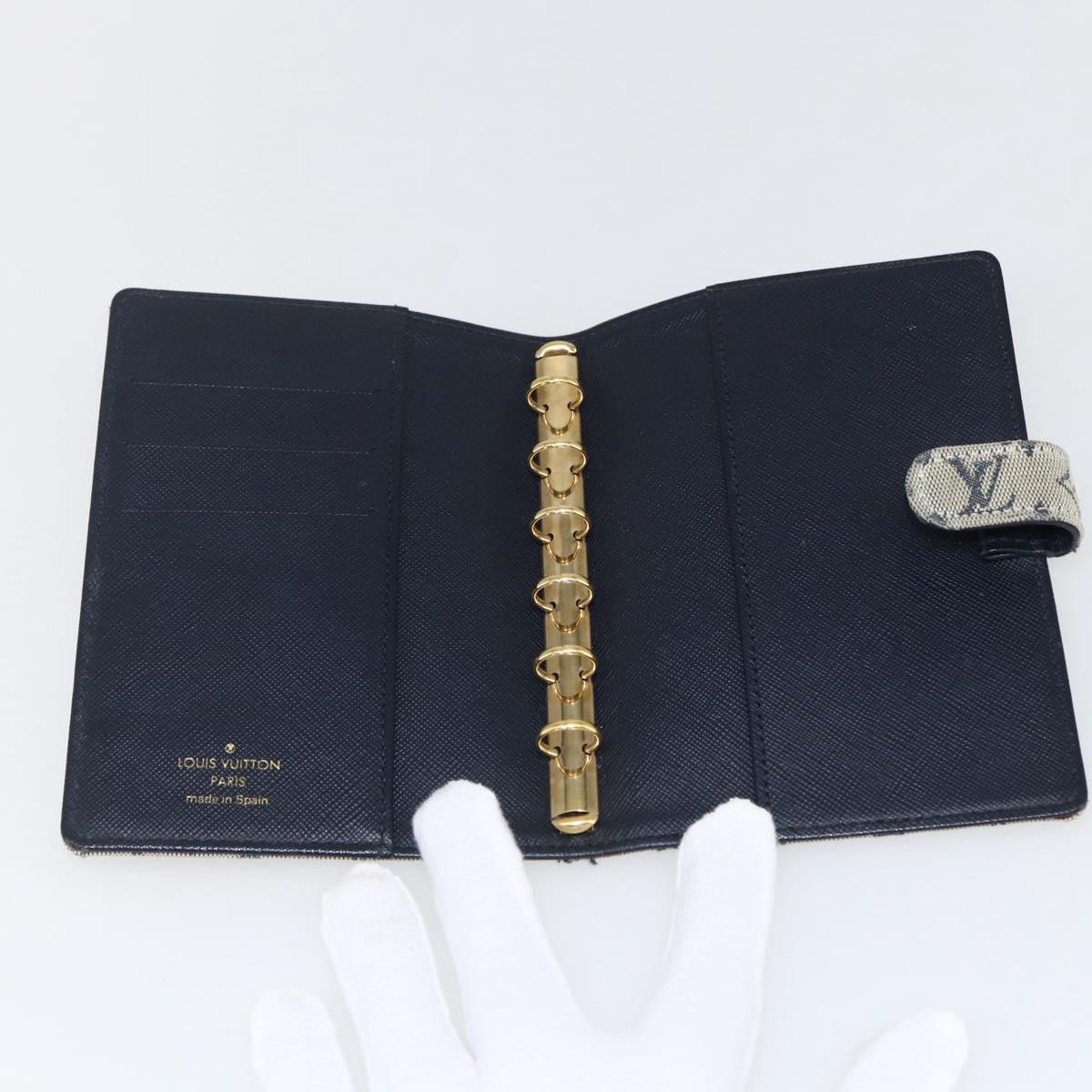 LOUIS VUITTON Monogram Mini Agenda PM Day Planner Cover Blue R20910 Auth BA10790