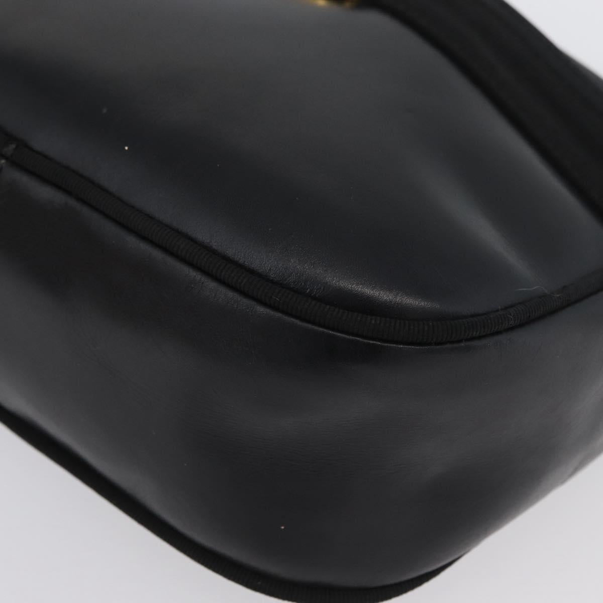 Salvatore Ferragamo Vala Shoulder Bag Leather Black Gold Auth BA10794