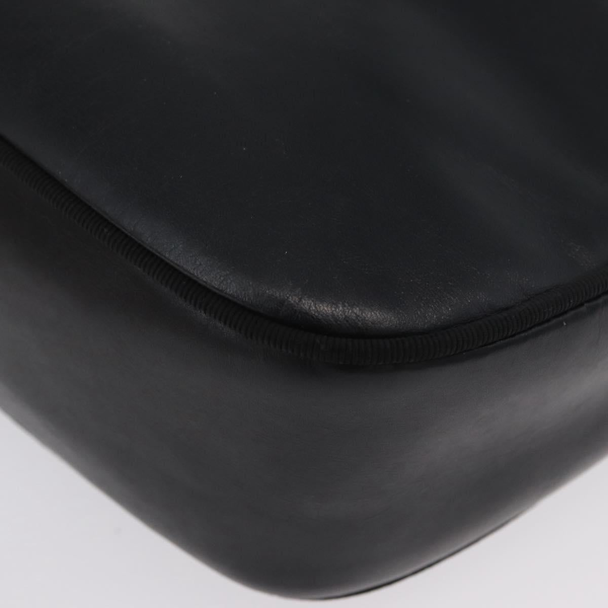 Salvatore Ferragamo Vala Shoulder Bag Leather Black Gold Auth BA10794