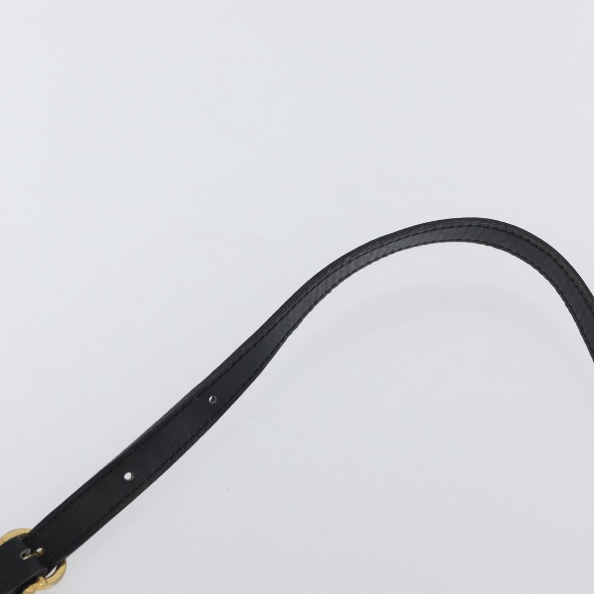 Salvatore Ferragamo Vala Shoulder Bag Leather Black Gold Auth BA10794