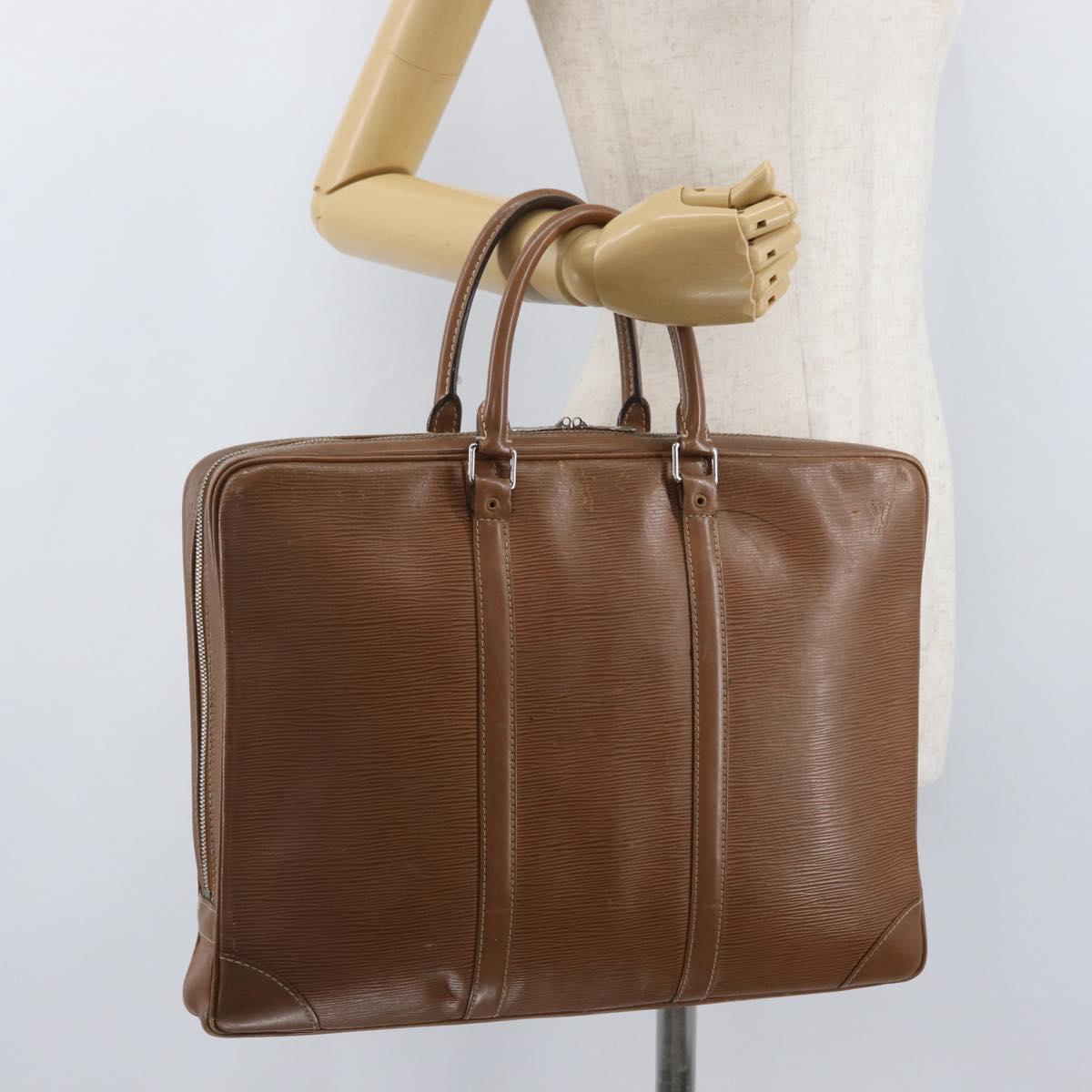 LOUIS VUITTON Epi Porte Documents Voyage Business Bag Brown M54478 Auth BA10800
