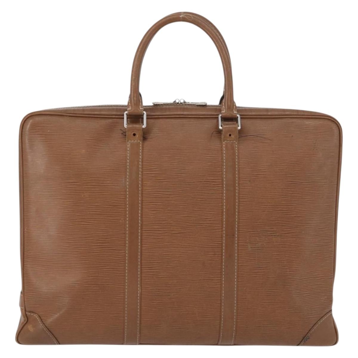 LOUIS VUITTON Epi Porte Documents Voyage Business Bag Brown M54478 Auth BA10800