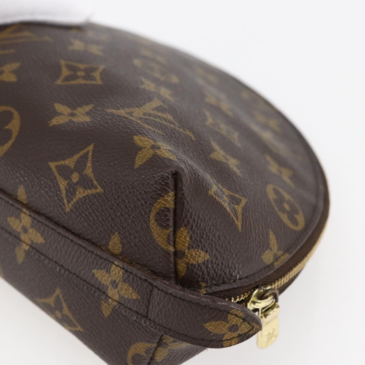 LOUIS VUITTON Monogram Trousse Demi Ronde Cosmetic Pouch M47520 LV Auth BA10802
