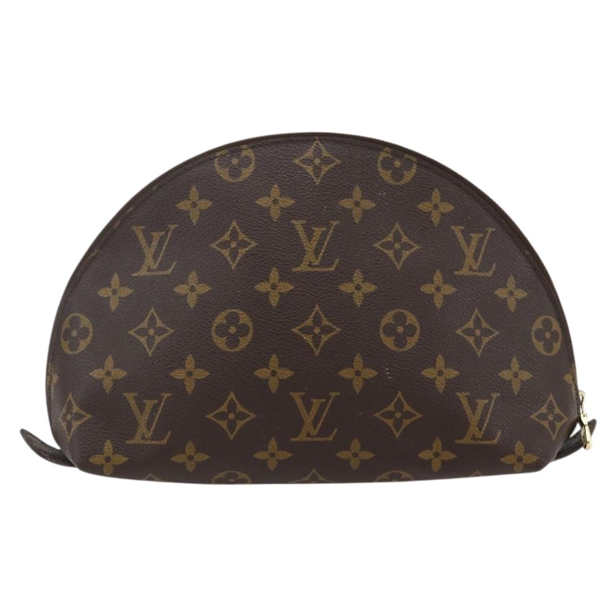 LOUIS VUITTON Monogram Trousse Demi Ronde Cosmetic Pouch M47520 LV Auth BA10802