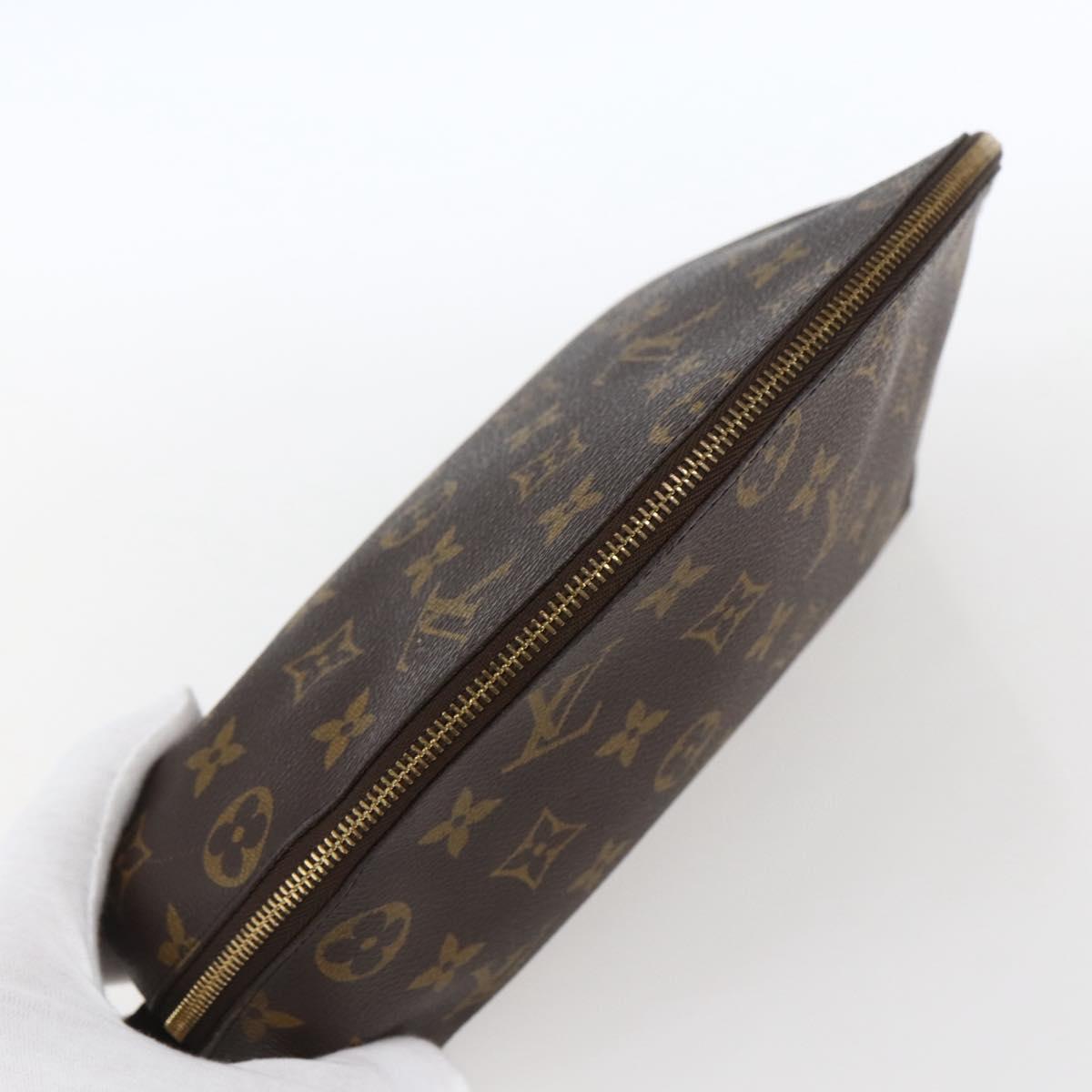 LOUIS VUITTON Monogram Trousse Demi Ronde Cosmetic Pouch M47520 LV Auth BA10802