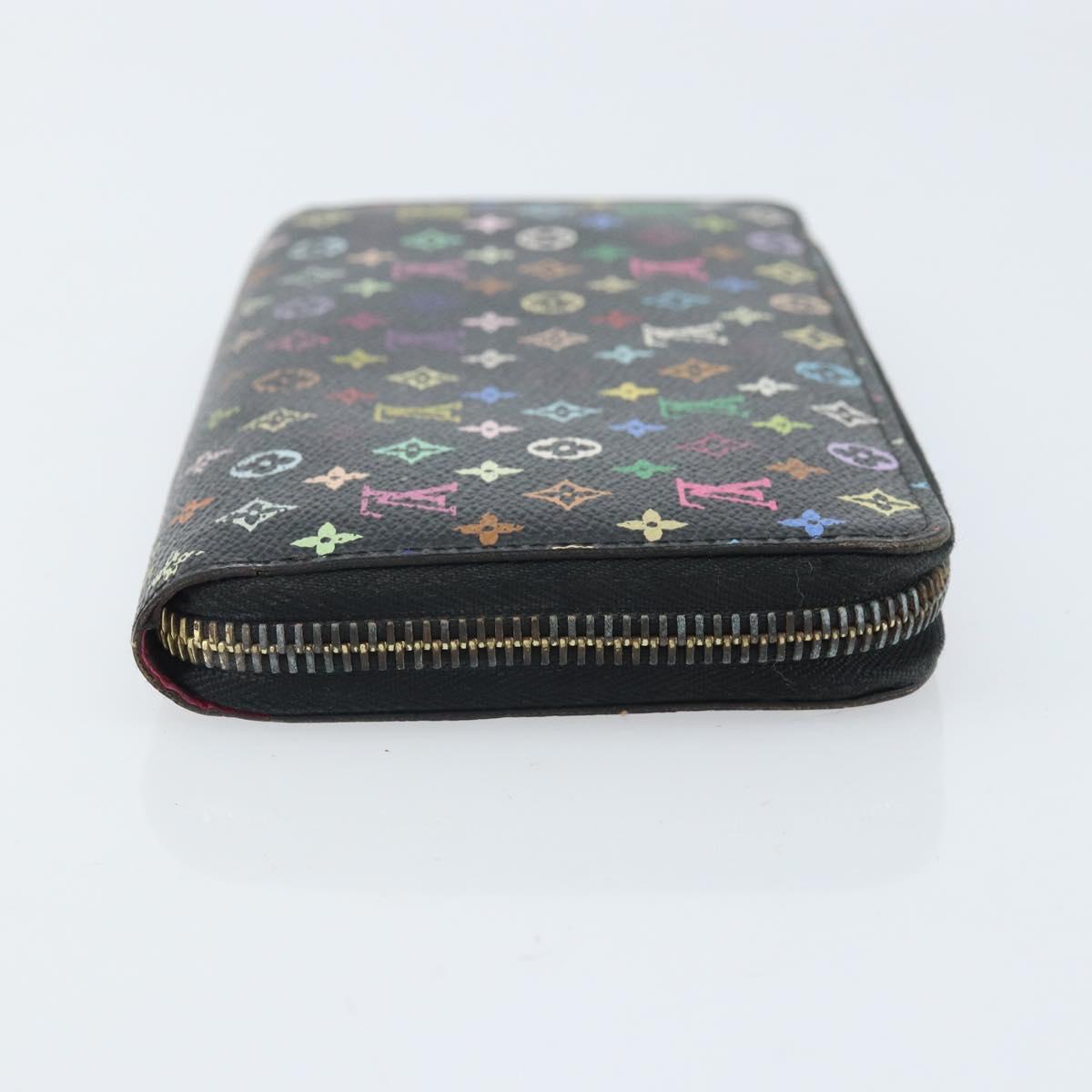LOUIS VUITTON Monogram Multicolor Zippy Long Wallet Black M60243 LV Auth BA10806
