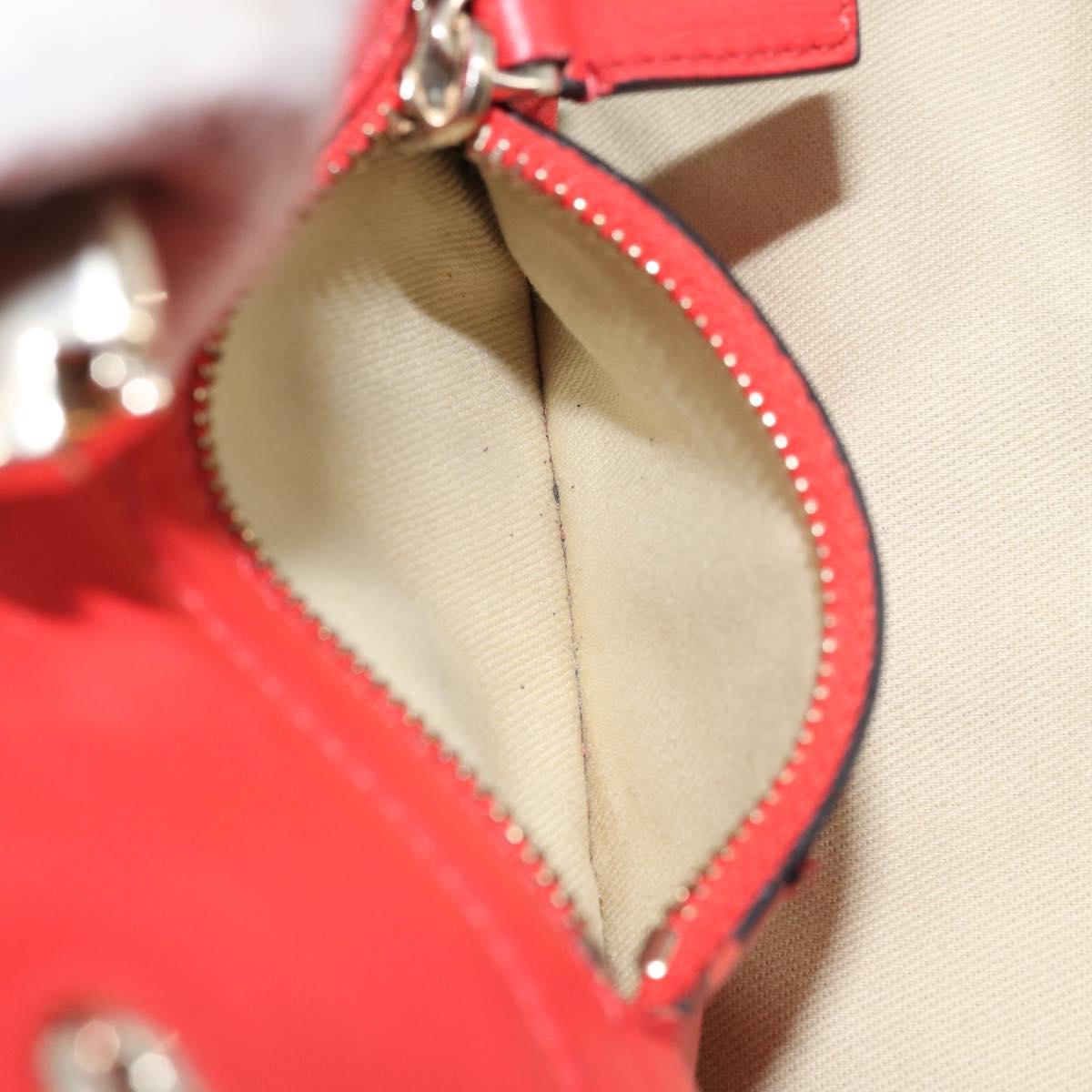 VALENTINO Rock studs Hand Bag Leather 2way Red Gold Auth BA10808