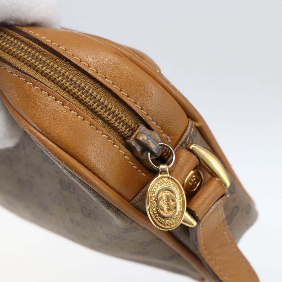 GUCCI Micro GG Supreme Shoulder Bag PVC Beige Gold Auth BA10809