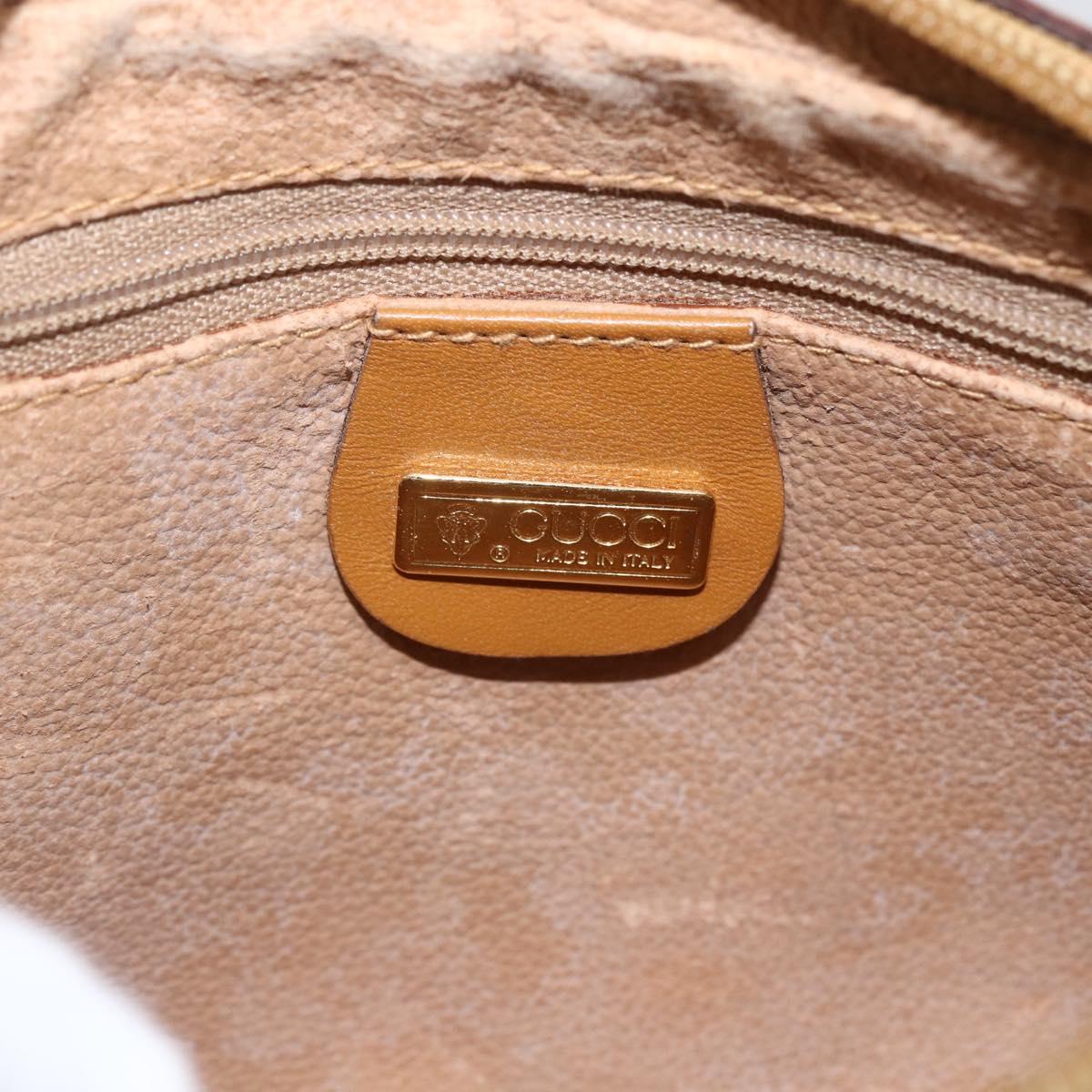 GUCCI Micro GG Supreme Shoulder Bag PVC Beige Gold Auth BA10809