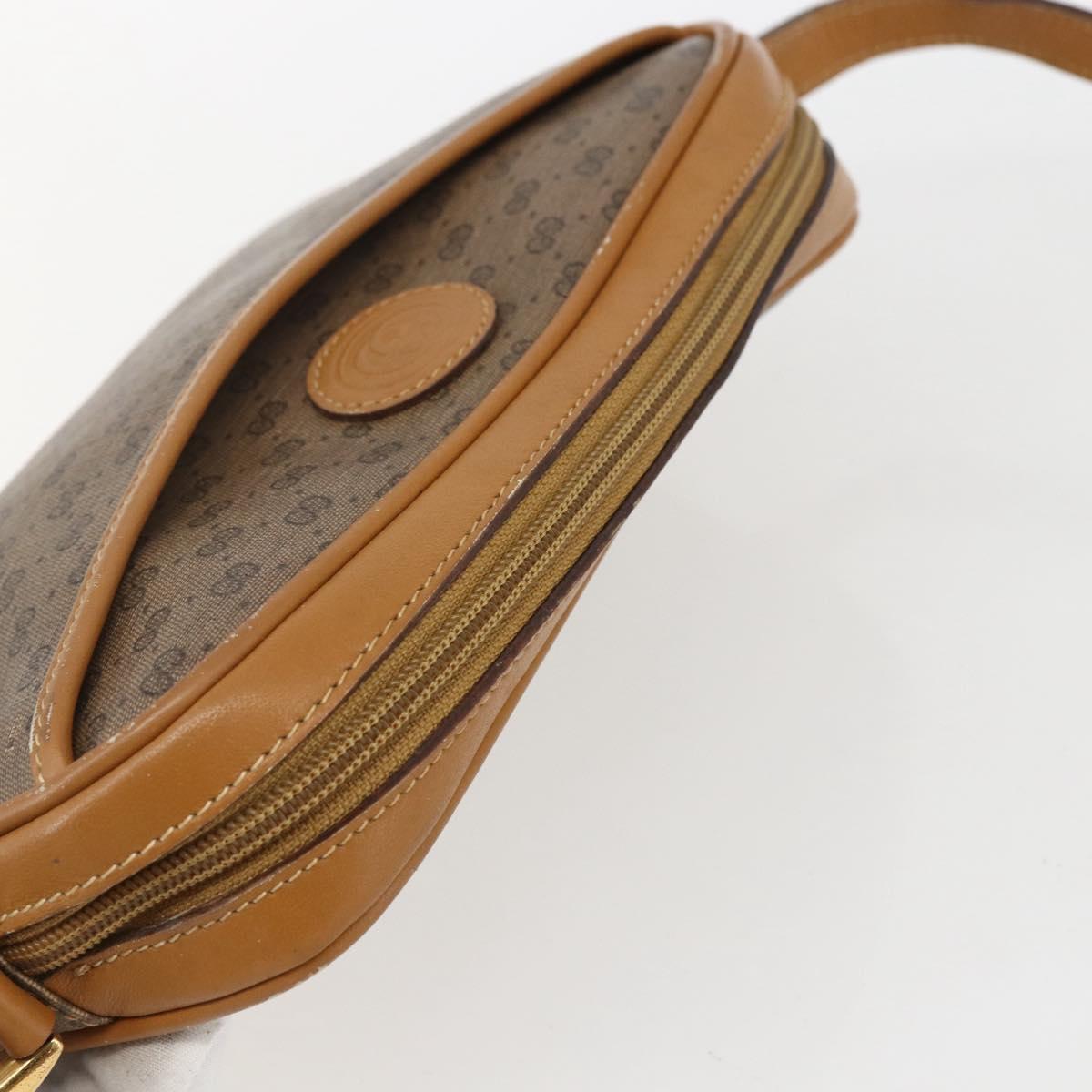 GUCCI Micro GG Supreme Shoulder Bag PVC Beige Gold Auth BA10809