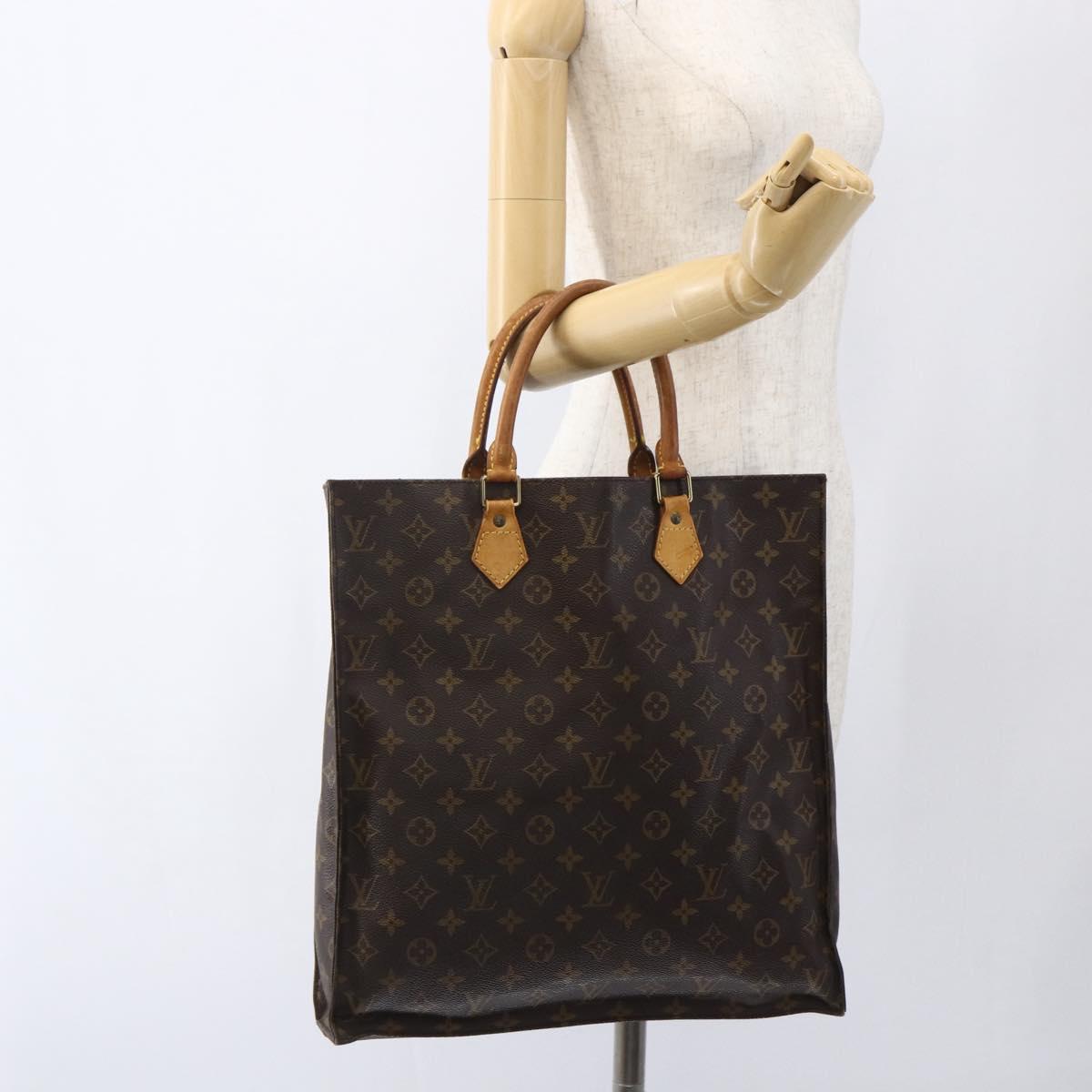 LOUIS VUITTON Monogram Sac Plat Hand Bag M51140 LV Auth BA10825