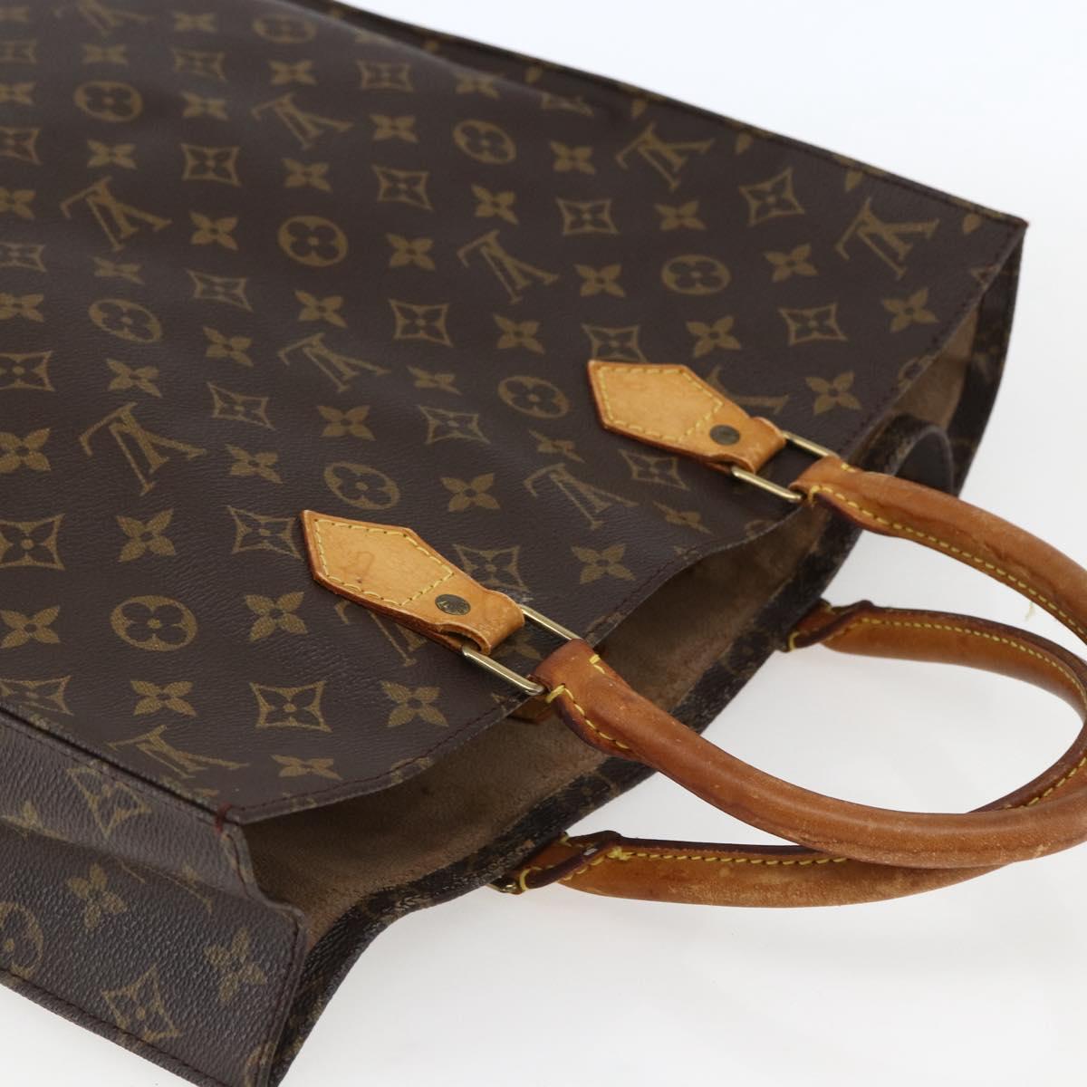 LOUIS VUITTON Monogram Sac Plat Hand Bag M51140 LV Auth BA10825