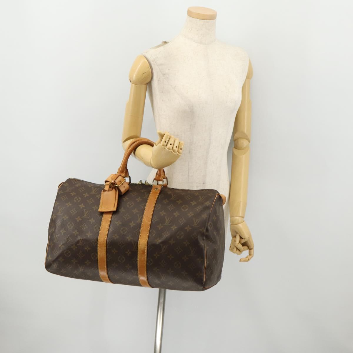 LOUIS VUITTON Monogram Keepall 45 Boston Bag M41428 LV Auth BA10835