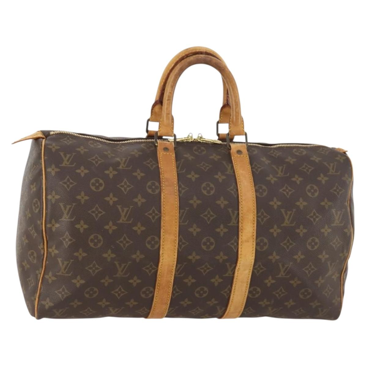 LOUIS VUITTON Monogram Keepall 45 Boston Bag M41428 LV Auth BA10838