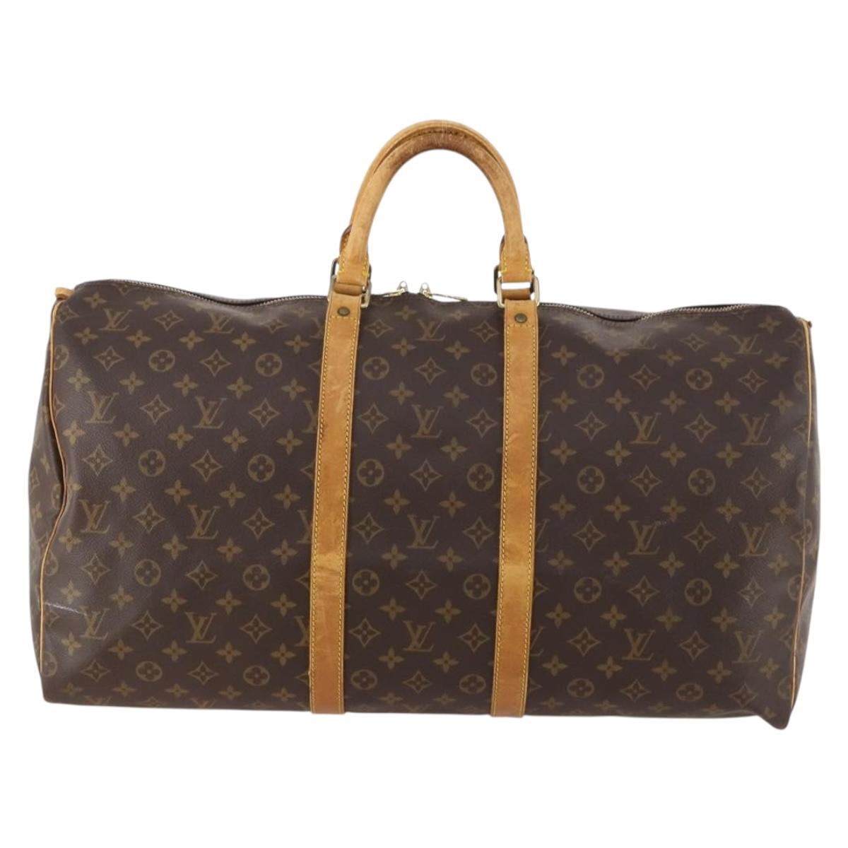 LOUIS VUITTON Monogram Keepall 55 Boston Bag M41424 LV Auth BA10839
