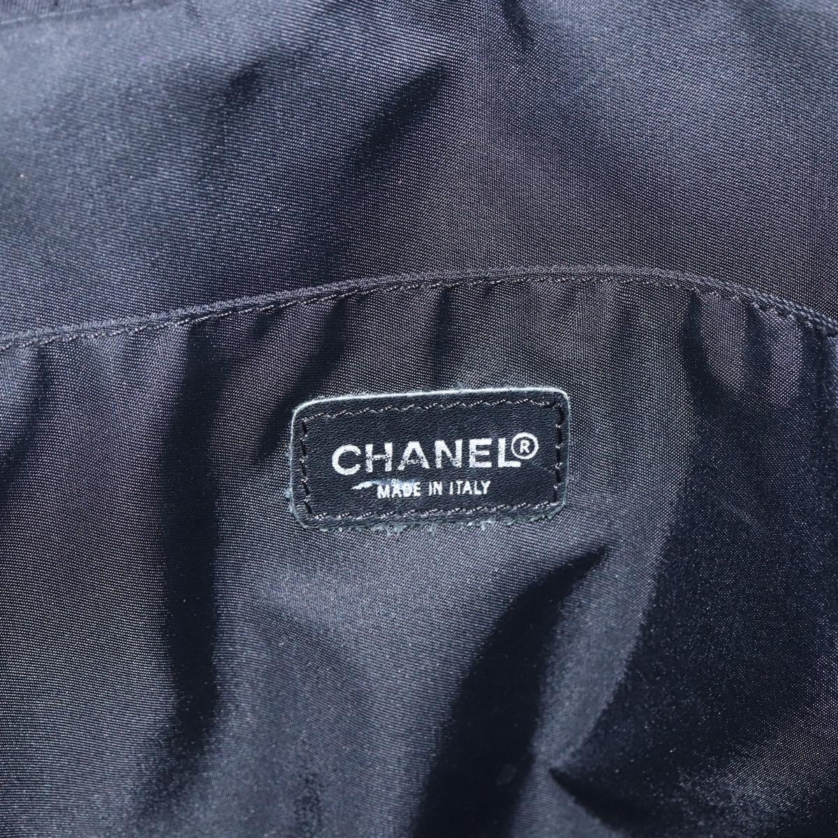 CHANEL New Travel Line Hand Bag Nylon Black CC Auth BA10852