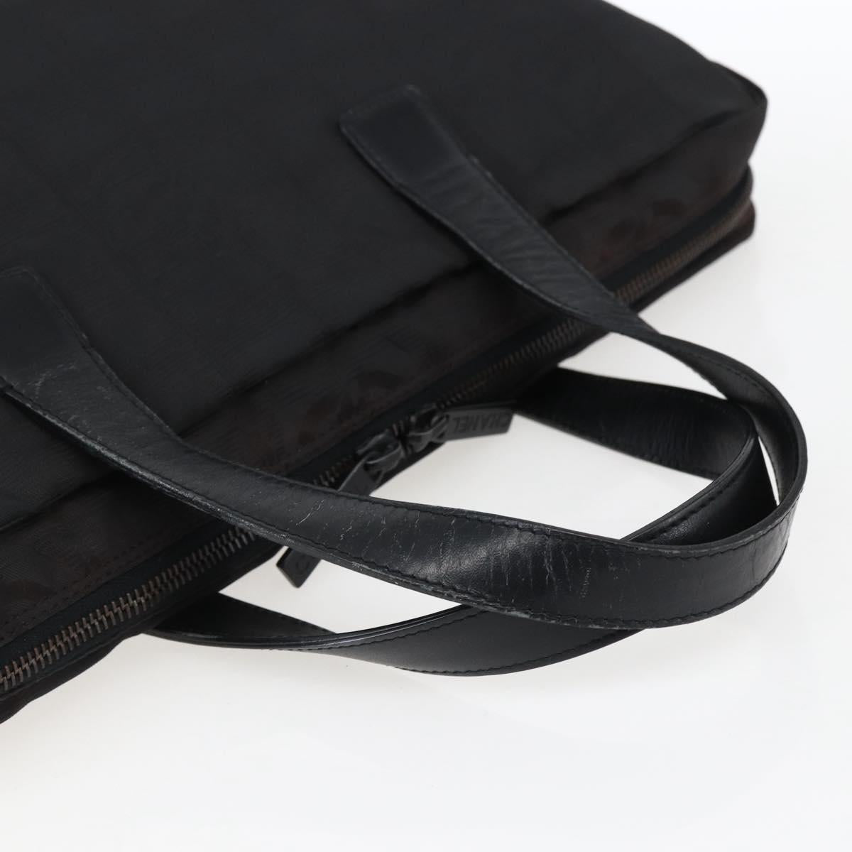 CHANEL New Travel Line Hand Bag Nylon Black CC Auth BA10852