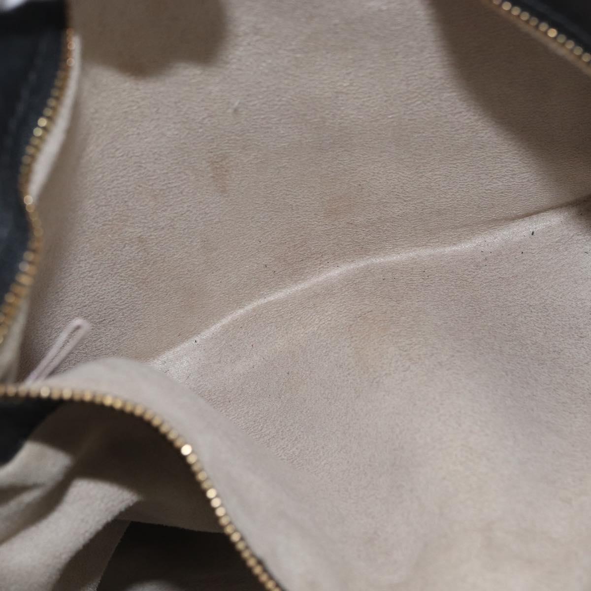 Jimmy Choo Tote Bag Leather Black Gold Auth BA10854