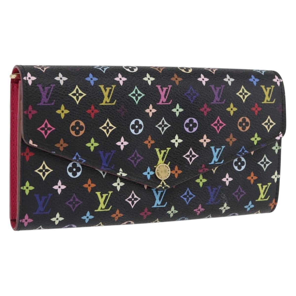 LOUIS VUITTON Multicolor Portefeiulle Sarah Wallet Black M60668 LV Auth BA10859V