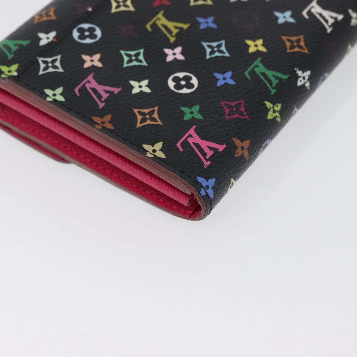 LOUIS VUITTON Multicolor Portefeiulle Sarah Wallet Black M60668 LV Auth BA10859V
