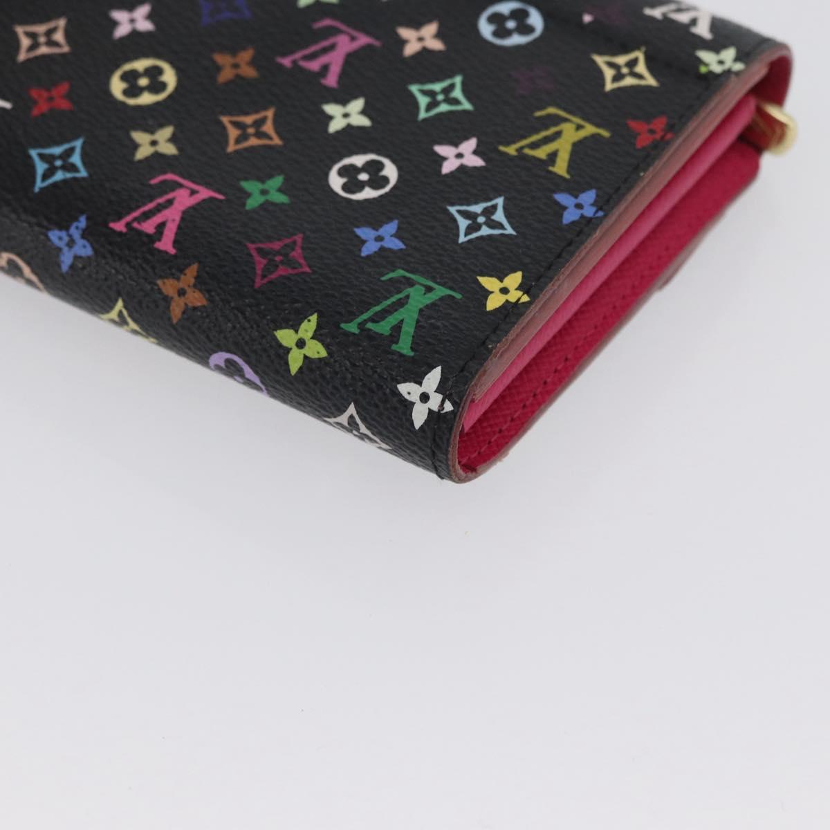 LOUIS VUITTON Multicolor Portefeiulle Sarah Wallet Black M60668 LV Auth BA10859V