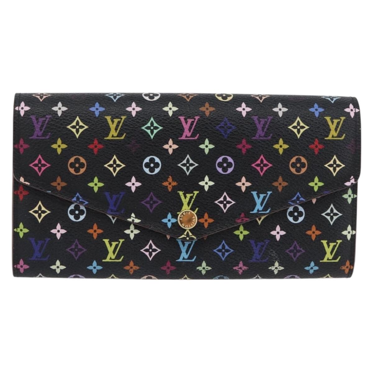 LOUIS VUITTON Multicolor Portefeiulle Sarah Wallet Black M60668 LV Auth BA10859V