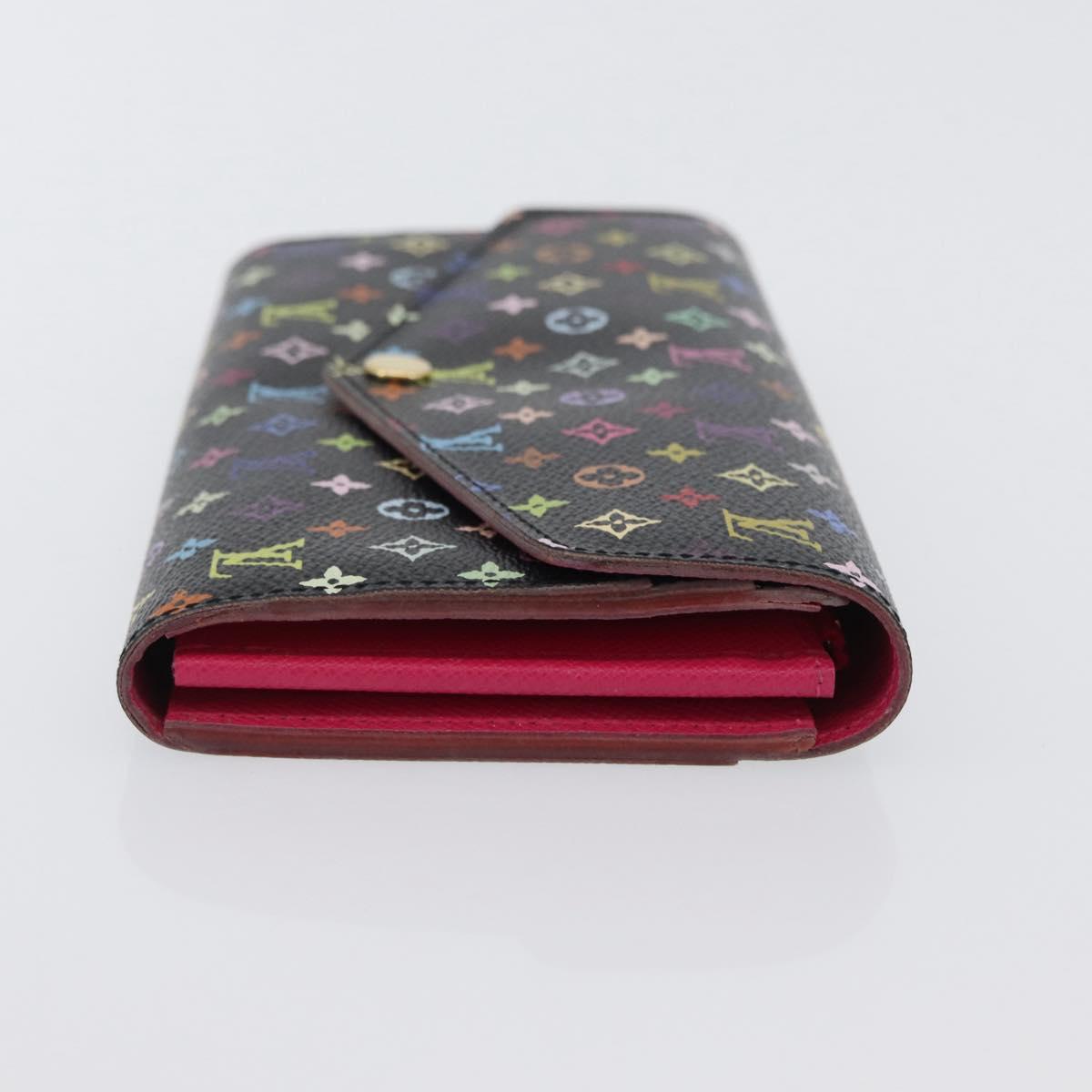 LOUIS VUITTON Multicolor Portefeiulle Sarah Wallet Black M60668 LV Auth BA10859V