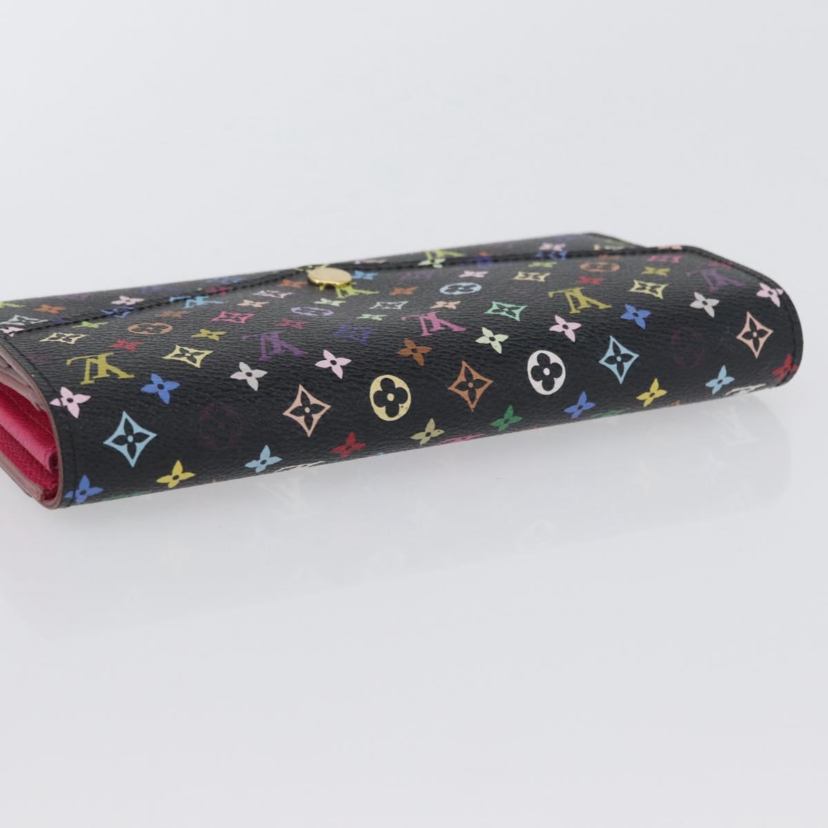LOUIS VUITTON Multicolor Portefeiulle Sarah Wallet Black M60668 LV Auth BA10859V