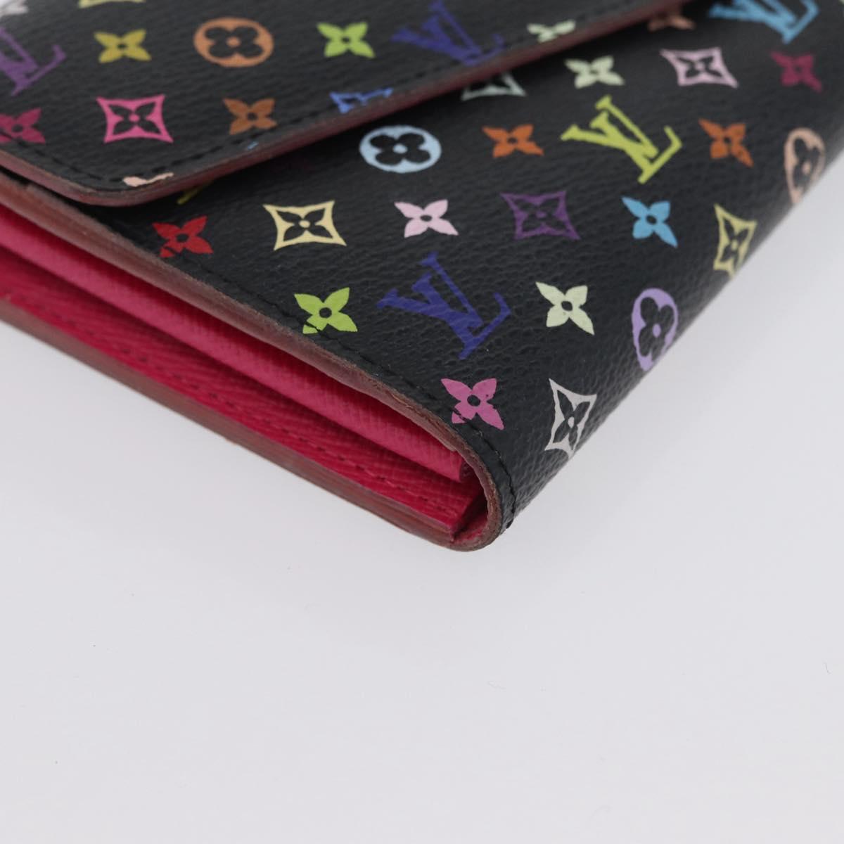LOUIS VUITTON Multicolor Portefeiulle Sarah Wallet Black M60668 LV Auth BA10859V