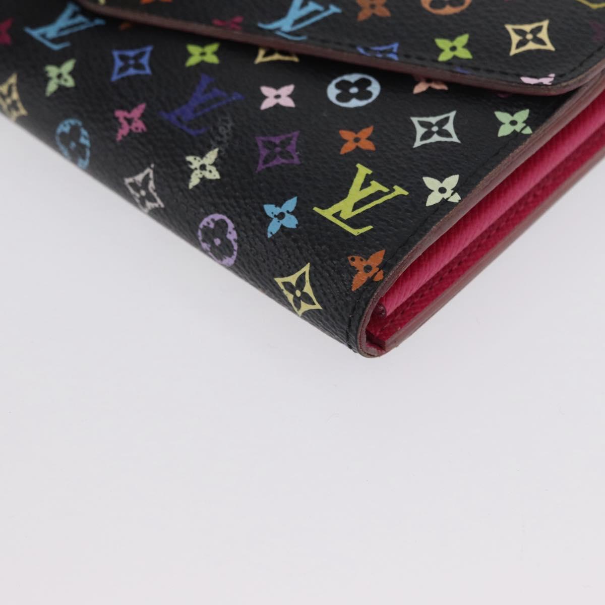 LOUIS VUITTON Multicolor Portefeiulle Sarah Wallet Black M60668 LV Auth BA10859V