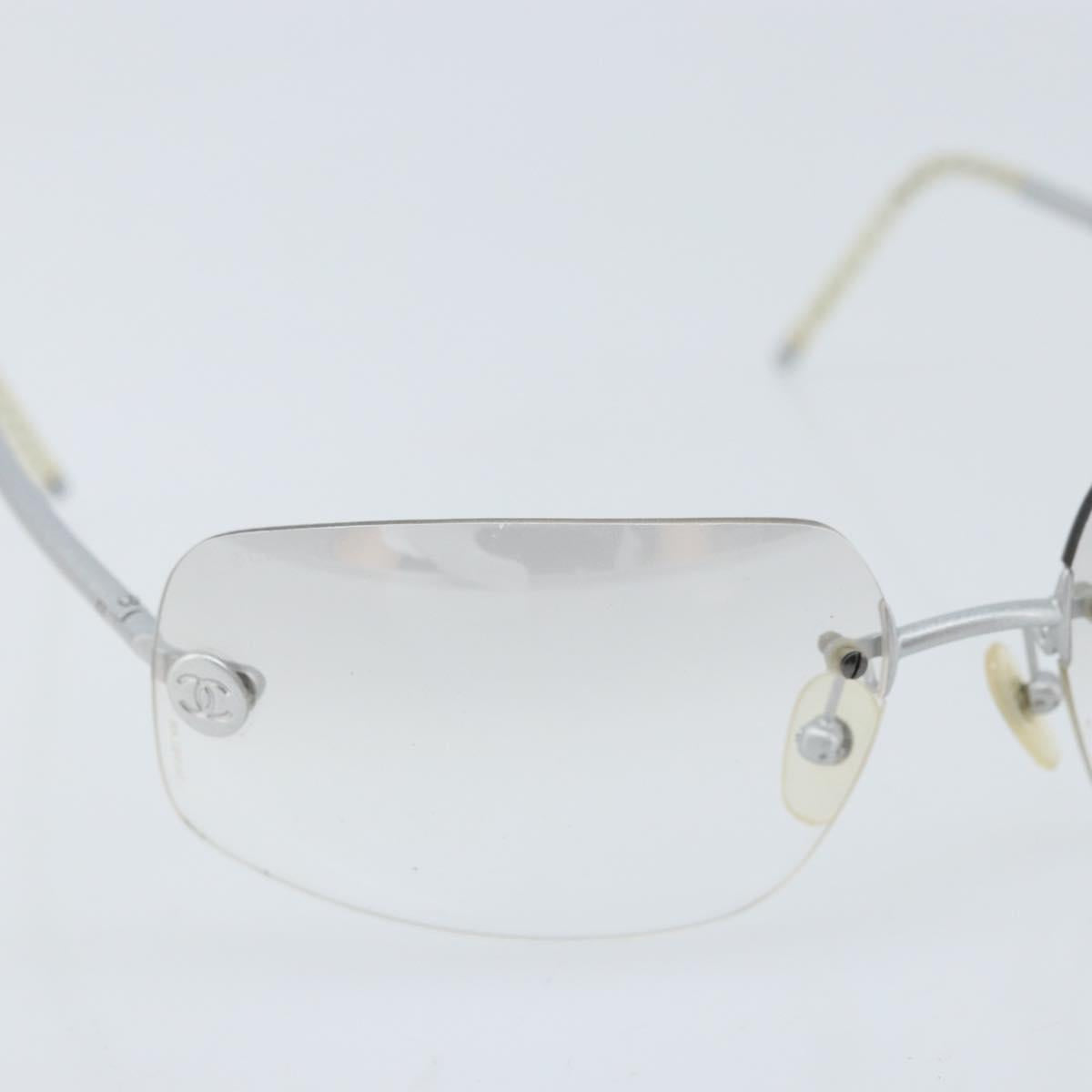 CHANEL Sunglasses metal Silver 4035 CC Auth BA10860