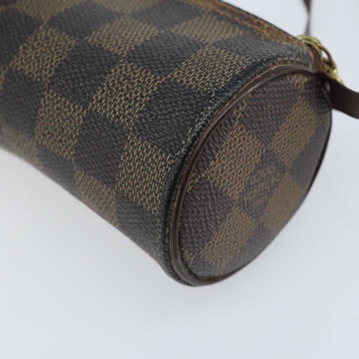 LOUIS VUITTON Damier Ebene Papillon Pouch LV Auth BA10869