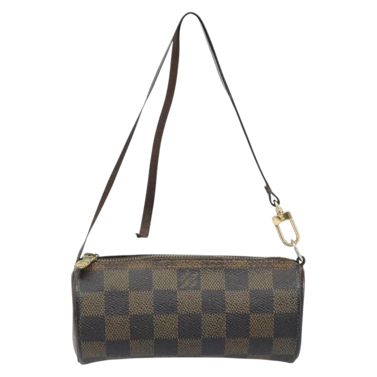 LOUIS VUITTON Damier Ebene Papillon Pouch LV Auth BA10869